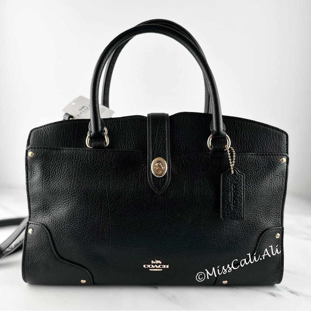 NWT COACH Mercer 30 Satchel Crossbody Bag Black